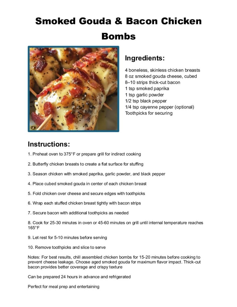 thumbnail of Smoked Gouda and Bacon Chicken Bombs